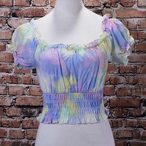 Abound Women's Tie-Dye Off the Shoulder Crop Top